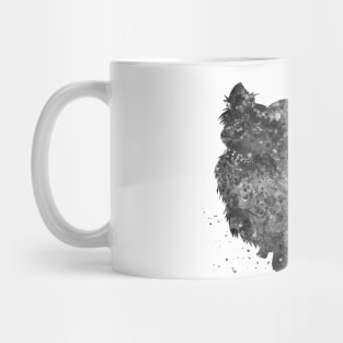 chihuahua long hair black and white Mug